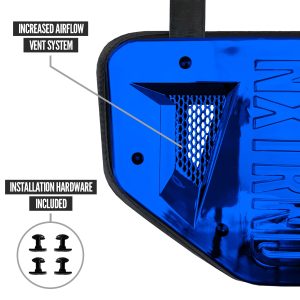 B-PLATE® Football Back Plate Chrome Blue