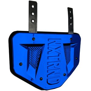 B-PLATE® Football Back Plate Chrome Blue