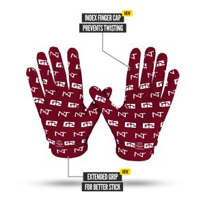 G2® Pro Football Gloves Maroon