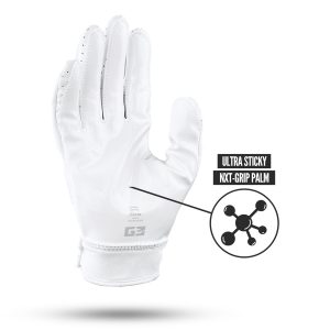 G3® Pro Padded Football Gloves White
