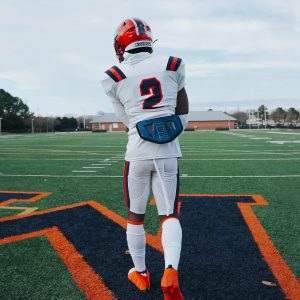 B-PLATE® Football Back Plate Chrome Navy Blue