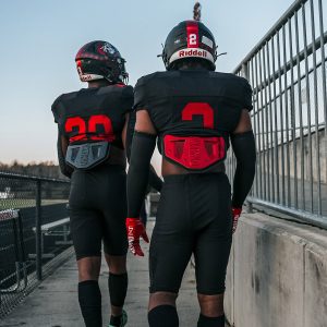 B-PLATE® Football Back Plate Chrome Red